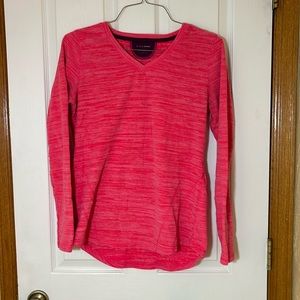 Pink, long sleeve, fleece shirt, size M